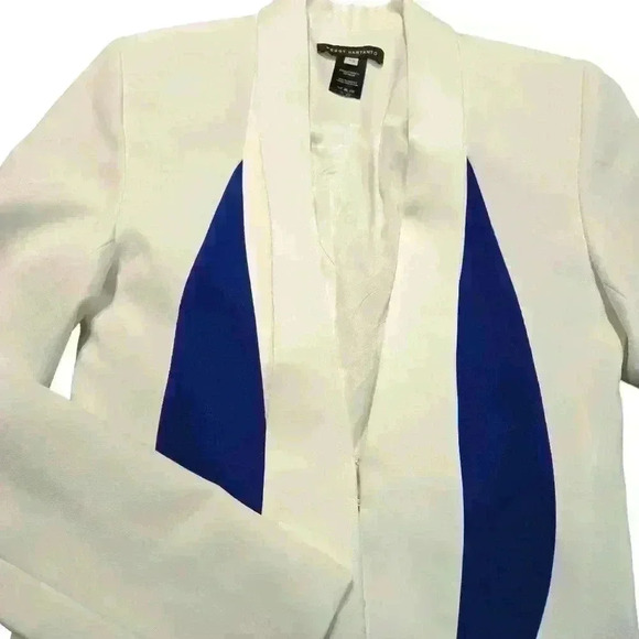 PEGGY HARTANTO WHITE AND ROYAL BLUE WOMEN'SBLAZER SIZE XS #175 - Picture 2 of 9